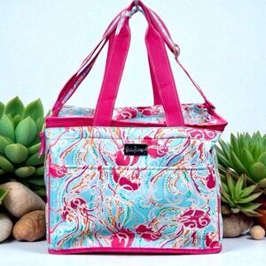 NWT Lilly Pulitzer Insulated cooler pink blue Jellies Be Jammin lunch beach bag